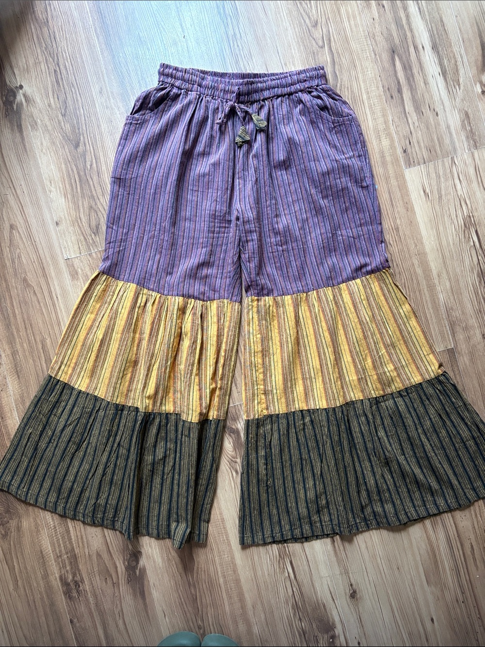 KIRAT Cotton wide leg festival pants